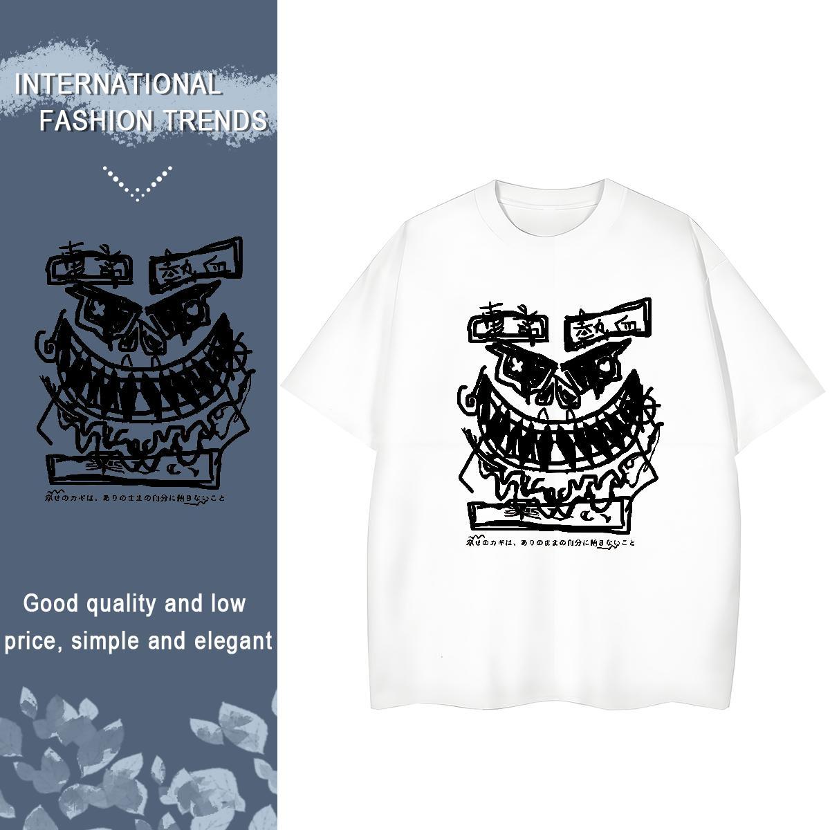 Nice Women Tshirts 230g Pure Cotton Hand drawn Spring Summer T-Shirts for Women Breathable Short Sleeve Custom Printing Tops