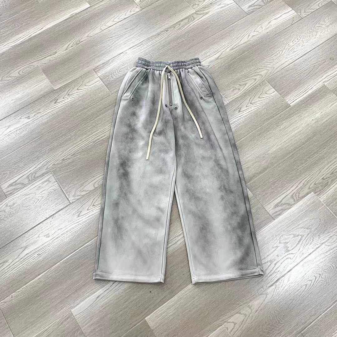 Men's Pants Dirty pants worn loose casual American high street men's and women's straight leg sweatpants