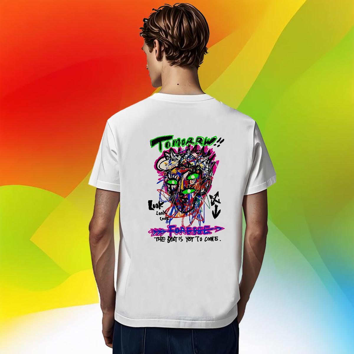2024 Designer Men Tshirts 230g Cotton Daily Wear tomorrw Round Neck Short Sleeve T shirt Cool Design Customized Print Tees