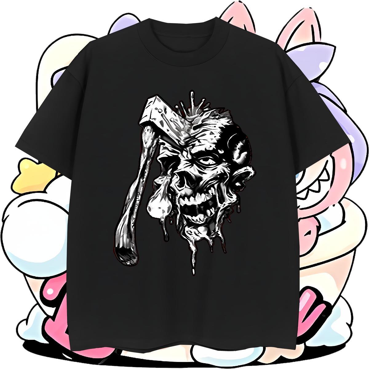 Fashion Designer Couples T Shirts 100% Cotton 230g Spring Summer skull O-Neck Short Sleeve T Shirts Men TOP Quality Custom Anime Clothings