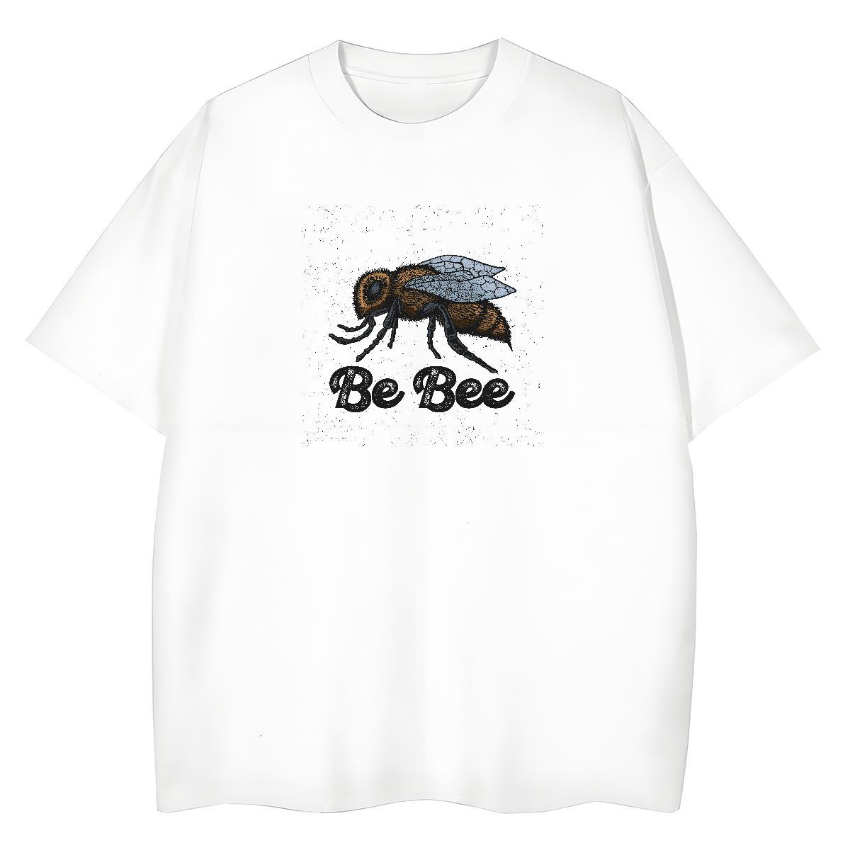 2024 DIY Womens T Shirts Breathable Crew Neck 230g Cotton Lady T shirt Cartoon Anime bee Casual Sport Designer Clothings