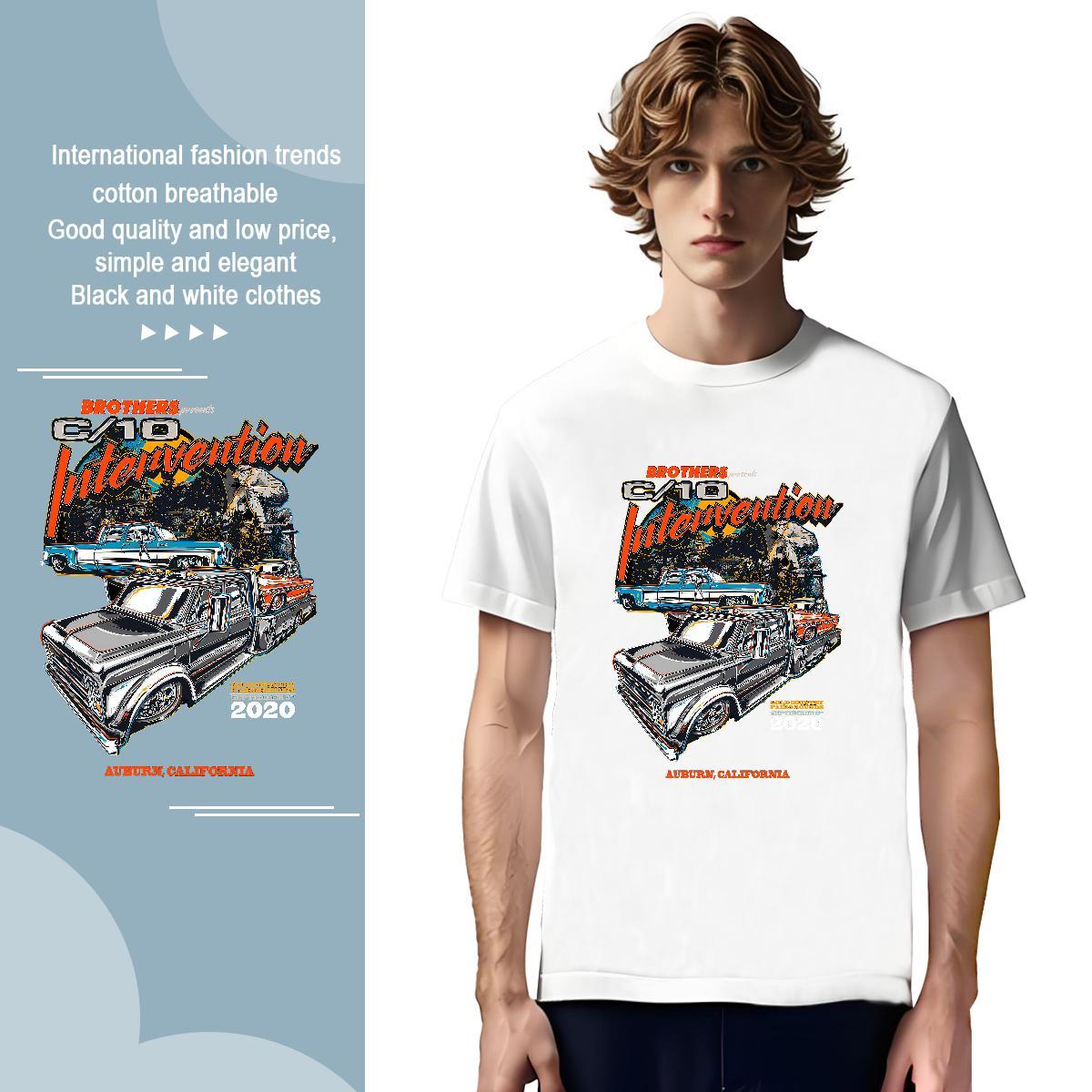 Soft car T Shirt For Man Street wear Hip Hop Men Tees 230g Cotton Stylist Crew Neck Breathable Graphic Wear