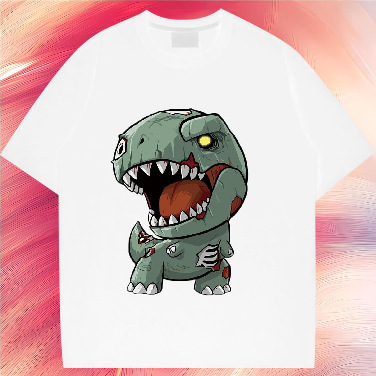 TOP Quality T Shirts Women Breathable Short Sleeve 230g 100% Cotton Woman Tshirt Cartoon Printing L-4XL dinosaur High Street Hip Hop Designer Top Shir
