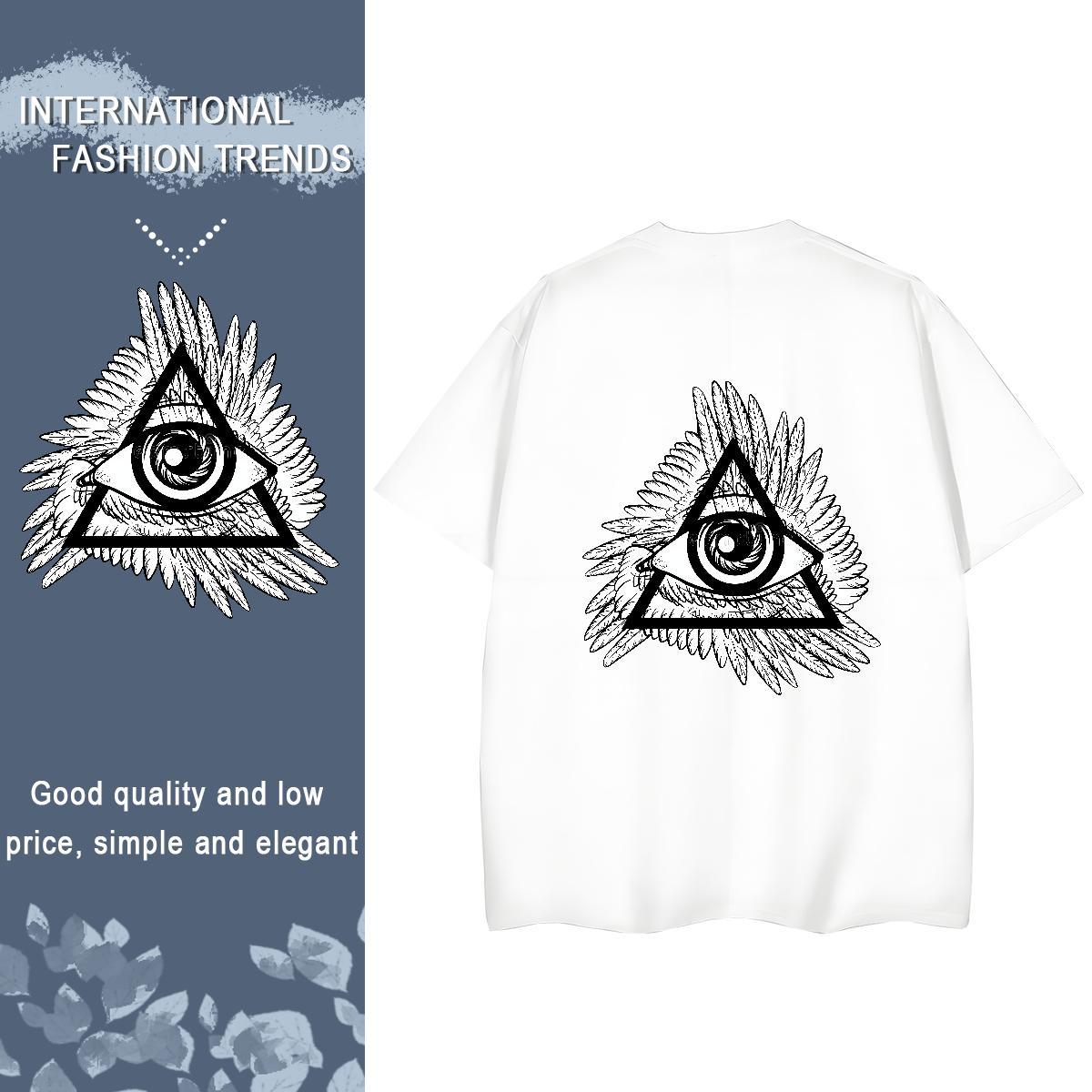 Custom T shirt 230g 100% Cotton Breathable Short Sleeve Spring Summer eye of the devil Women Tees Popular Graphic Tees Shirts