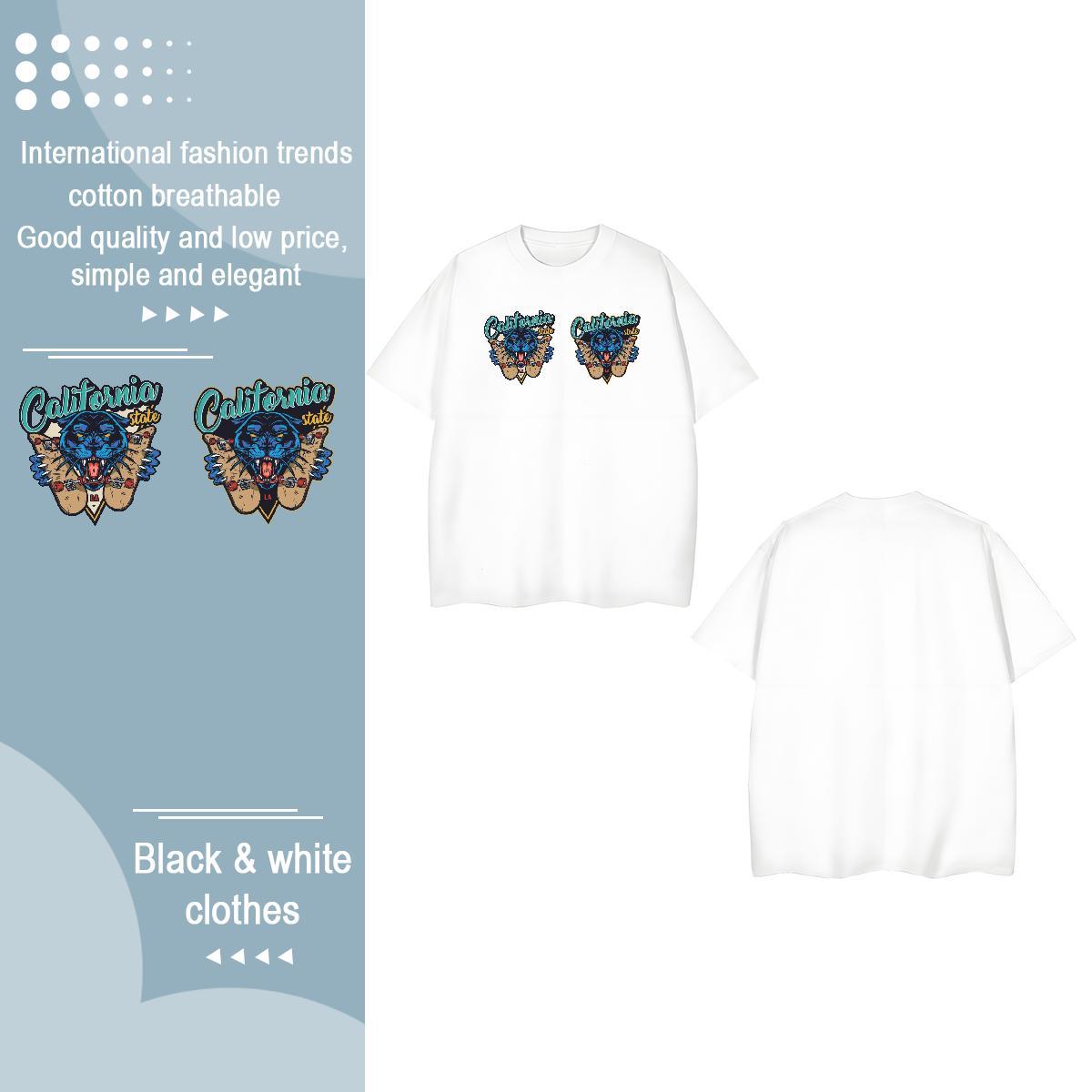 TOP Quality T Shirt For Woman Breathable Short Sleeve 230g 100% Cotton Women Tshirts Black Oversized leopard Daily Wear Designer Nice Top Shirts