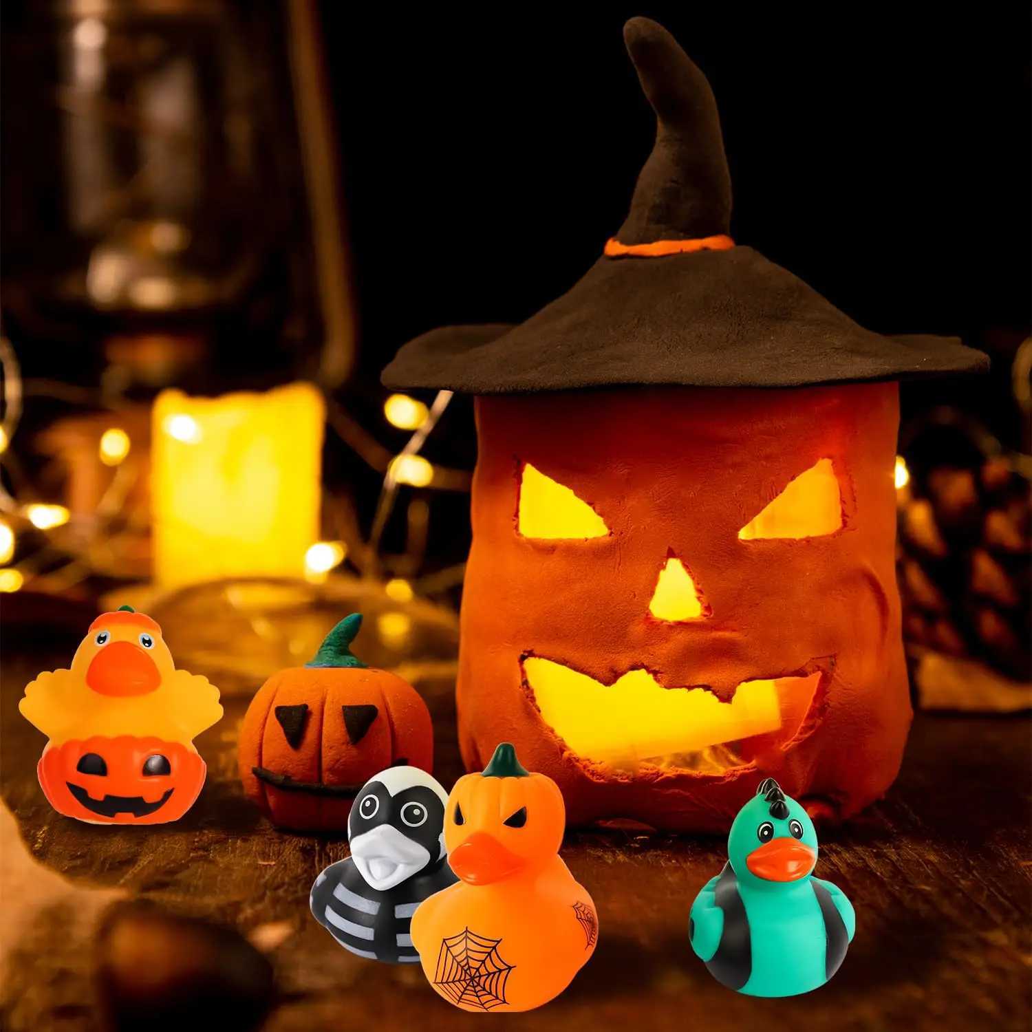 50/100pc Halloween Rubber Ducks Assorted Halloween Themed Rubber Ducks Ducky Toy Decoration for Halloween Party Favors Y240821