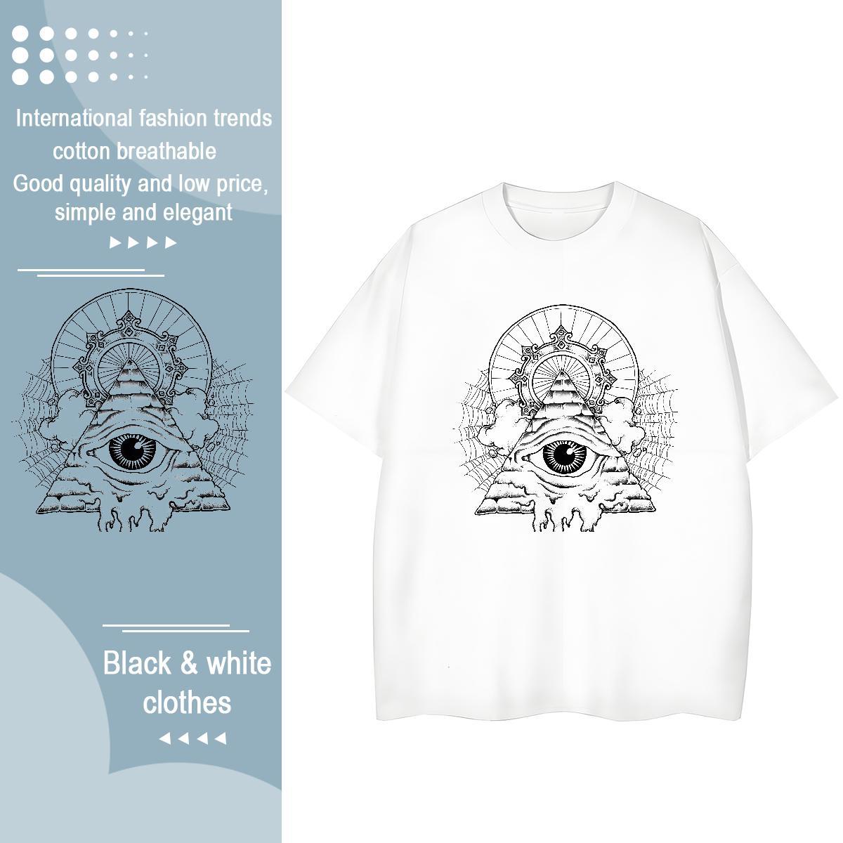 2024 DIY T shirt 230g 100% Cotton O Neck Short Sleeves Sport eye of the devil Womens Tshirts High quality Anime Print Tops Shirt