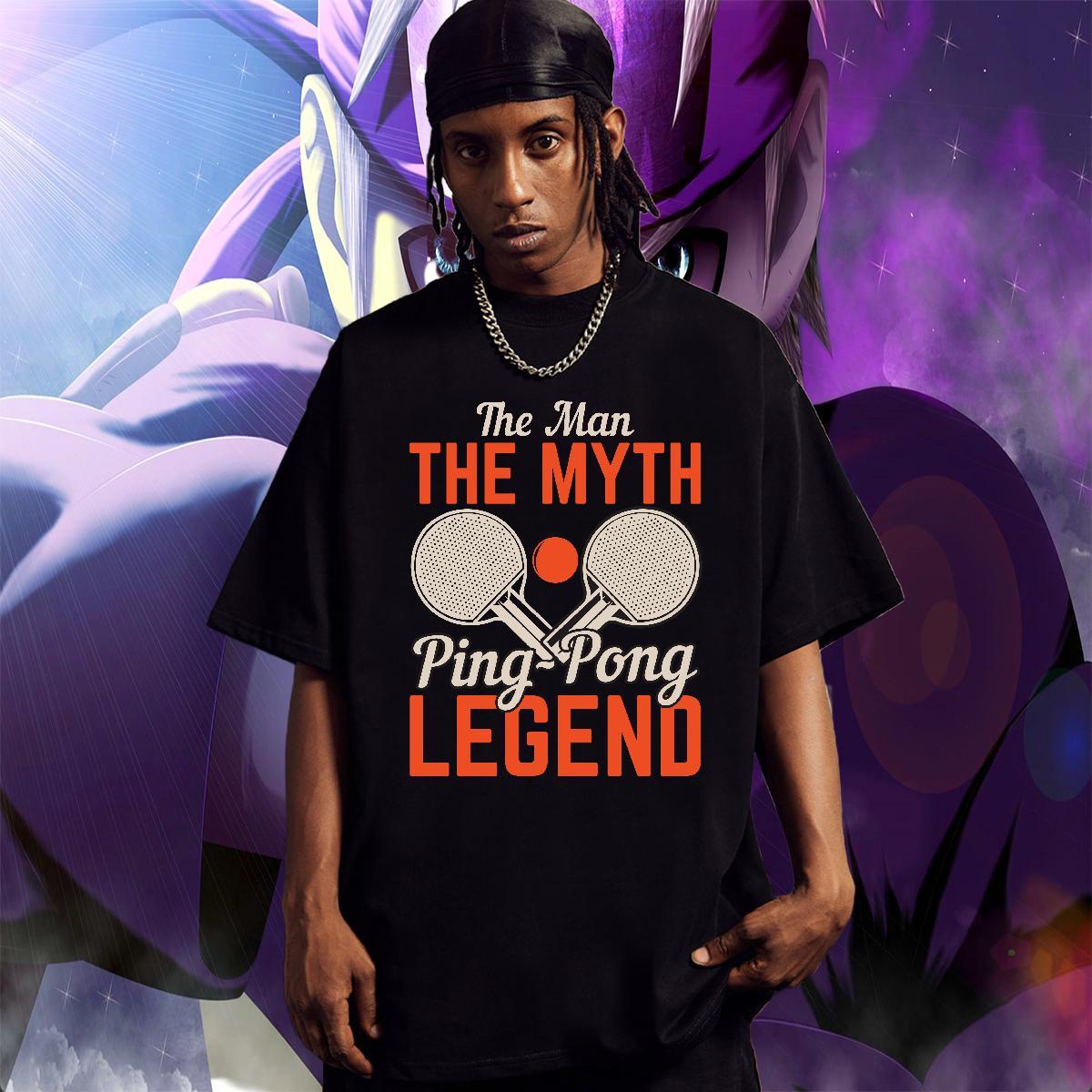 Cool Design Mens Tshirts Hip Hop 100% Cotton 230g DIY Logo Oversized O-Neck Short Sleeve PING PONG T shirt Free Shipping Tees