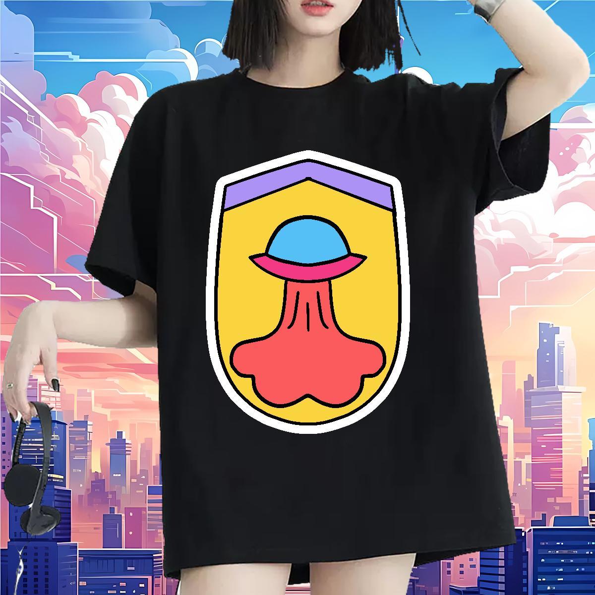 Fashion T-Shirts for Women Breathable Soft 230g 100% Cotton Unisex Tshirts DIY Printed ET Street Casual Comfortable Top Tees