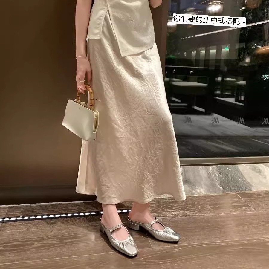 Ddmysports Ddmysports Sheepskin Version With A Sense Of Su Yinyin S Same Style Square Ead Pleated Toe Cap Thick Eel Women Alf For Outdoor Wear Cool Sl