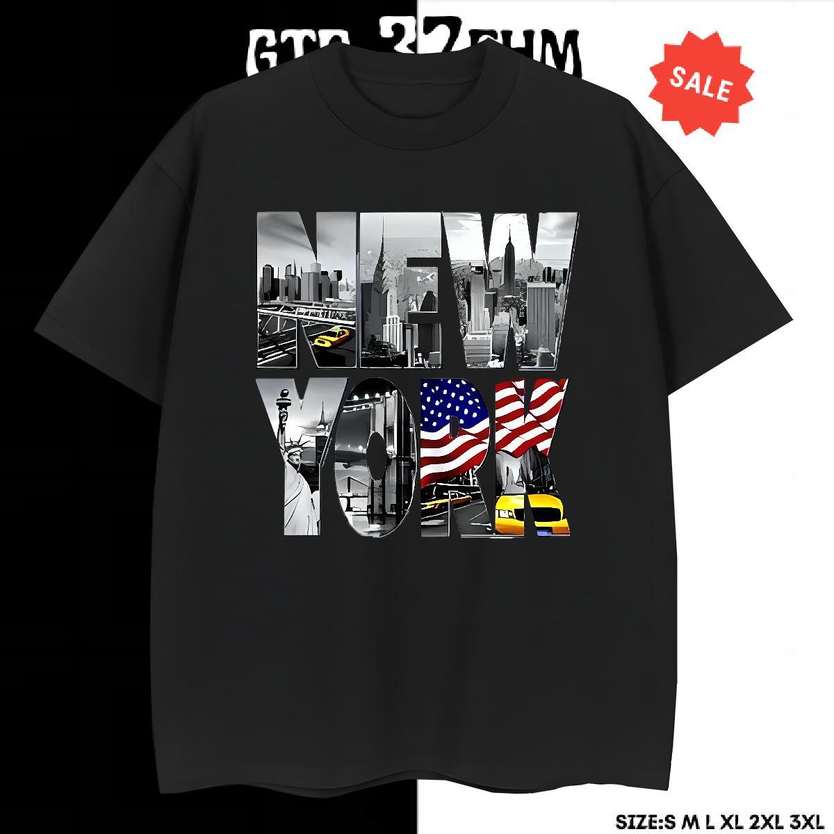 Wholesale Men Tops Tees Hip Hop Street 230g Pure Cotton Oversized 4XL Breathable Soft New York T-Shirts Free Shipping Clothings