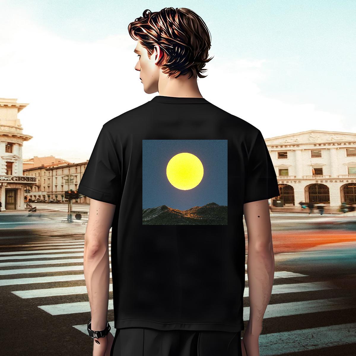 Loose Fit Tshirt for Man Woman Sports Casual 230g 100% Cotton Cartoon Print Breathable Short Sleeve sky Mens T Shirts 2024 DIY Tops