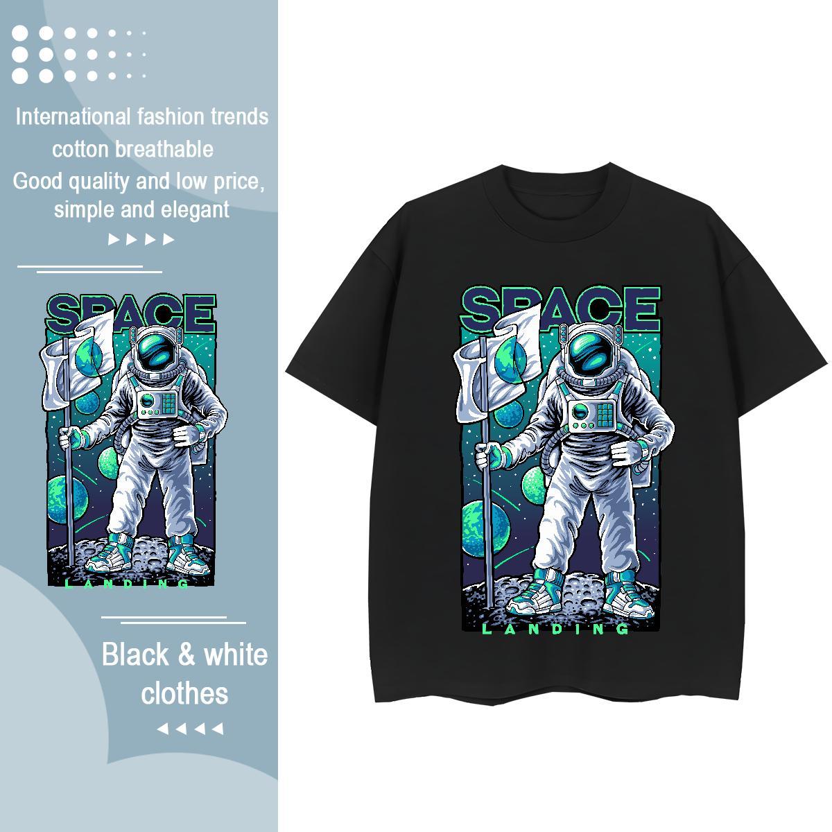 Unisex Womens Tshirts 230g Cotton universe Daily Wear Woman T Shirts Breathable Short Sleeve White Plus Size Tees Shirts