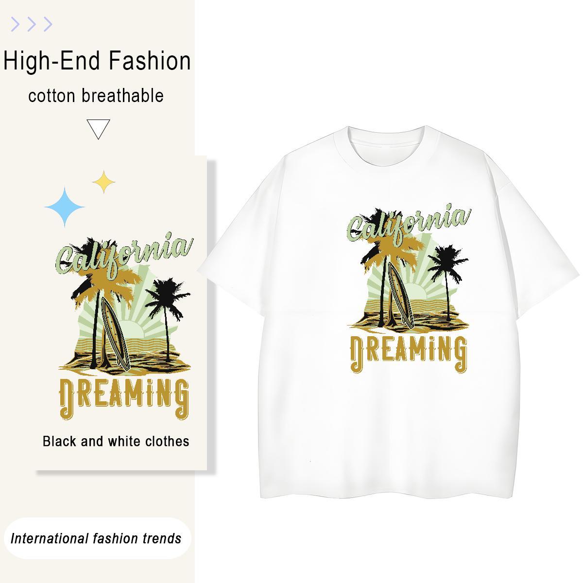 Designer Men Tees Sports Casual 100% Cotton 230g White Plus Size Breathable Crew Neck tree T-Shirts Fashion Design Clothes