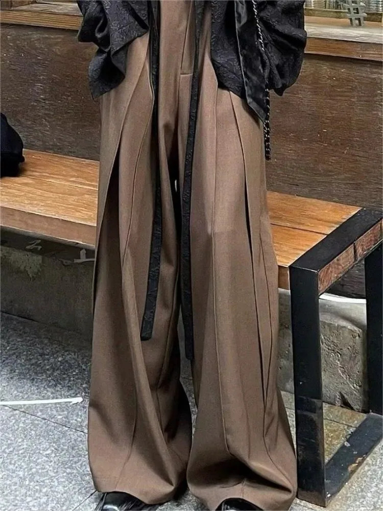 HOUZHOU Vintage Japanese Style Woman Oversize Suit Pants Patchwork Harajuku Y2k Baggy Gothic Korean Fashion Streetwear Trousers 240821