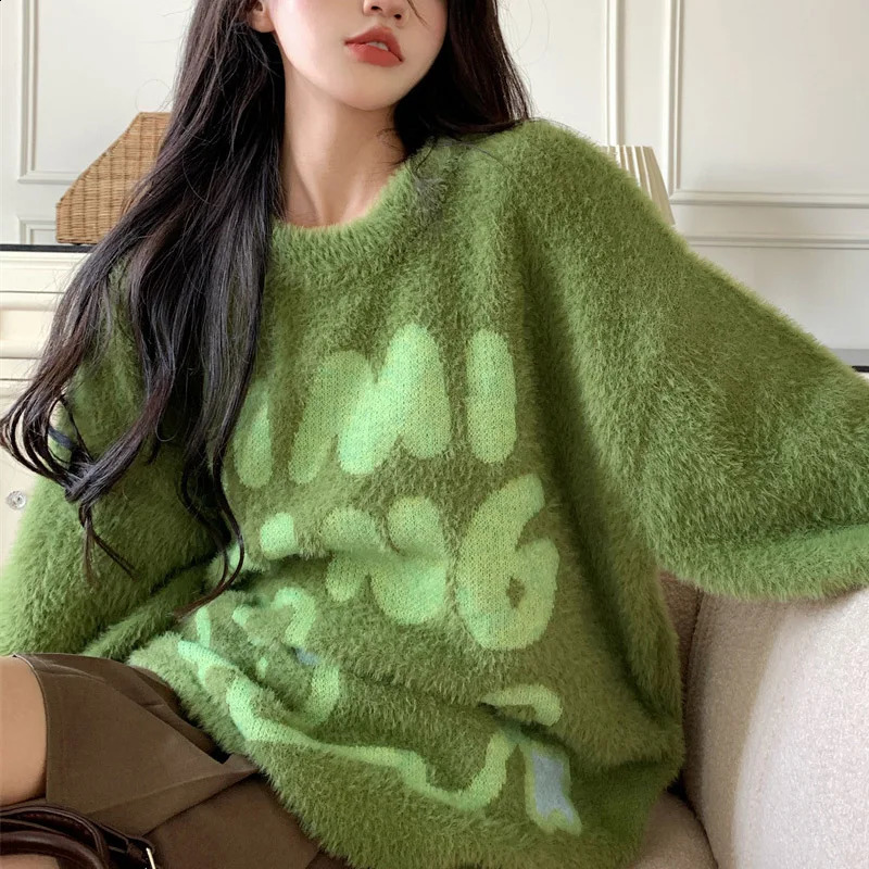 Youth Fashion Printing Letter Knitting Sweaters Women High-quality Long Sleeve Korean Autumn Winter All-match Top 240821