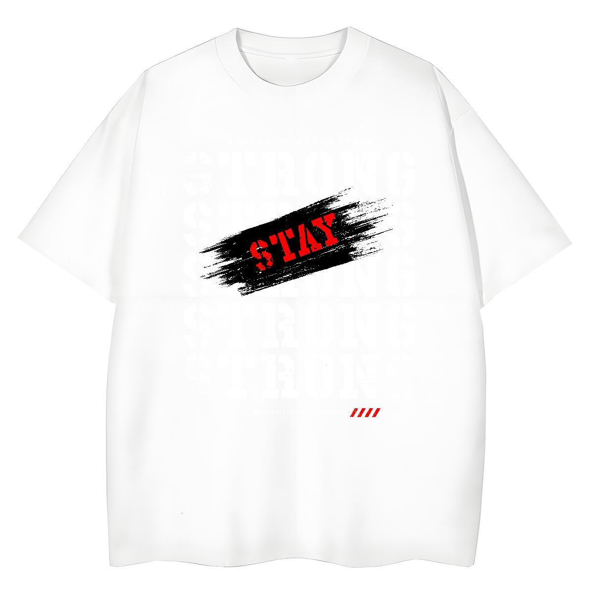 Brand Men Tops Tees High Street Hip Hop 230g 100% Cotton Cartoon Printing L-4XL Breathable Short Sleeve run Men T Shirts 2024 New Polos