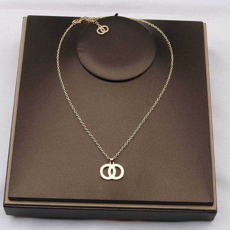 Classic Pendant Necklaces Classic Simple Geometric Crystal Rhinestone Pearl Necklace Link Chain for Women Wedding Jewelry Accessories Christmas Gifts
