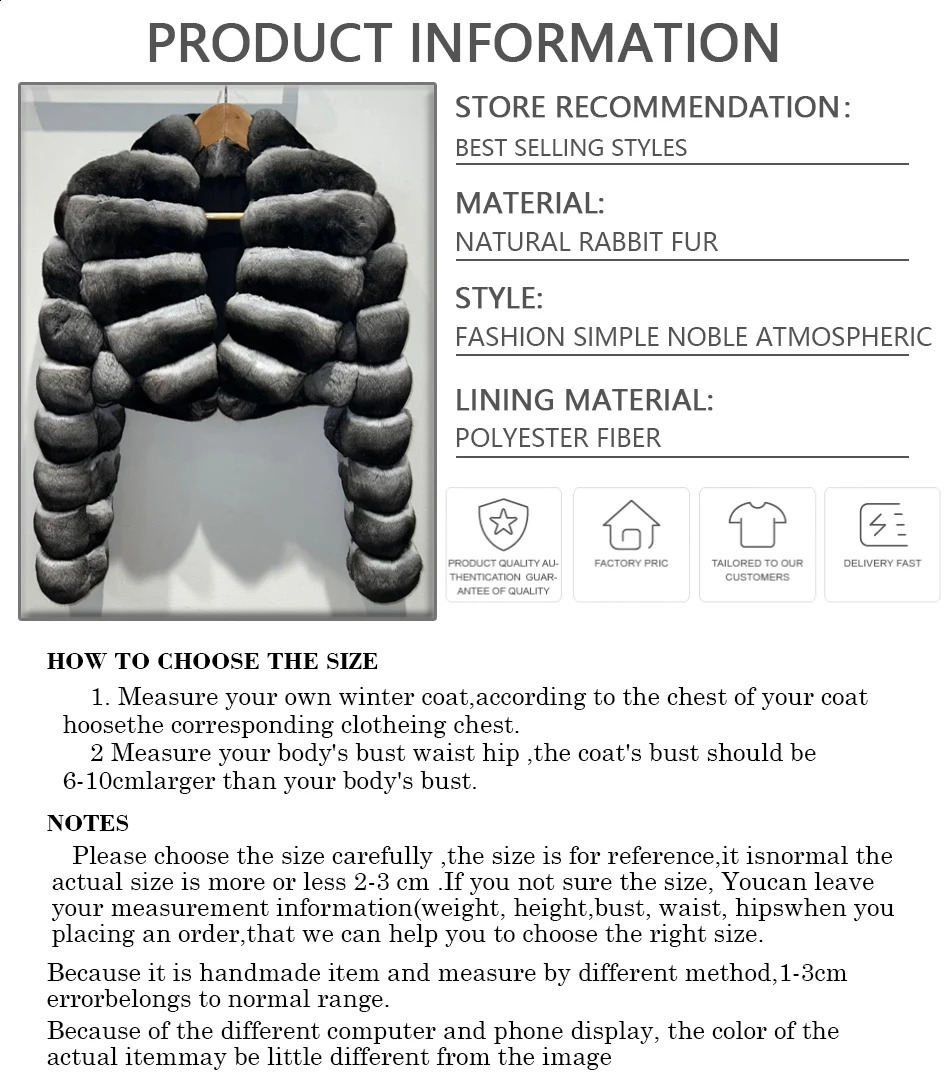 Natural Rex Rabbit Fur Jacket Real Fur Coat Chinchilla Fur Winter Jackets Women Fur coat 240821