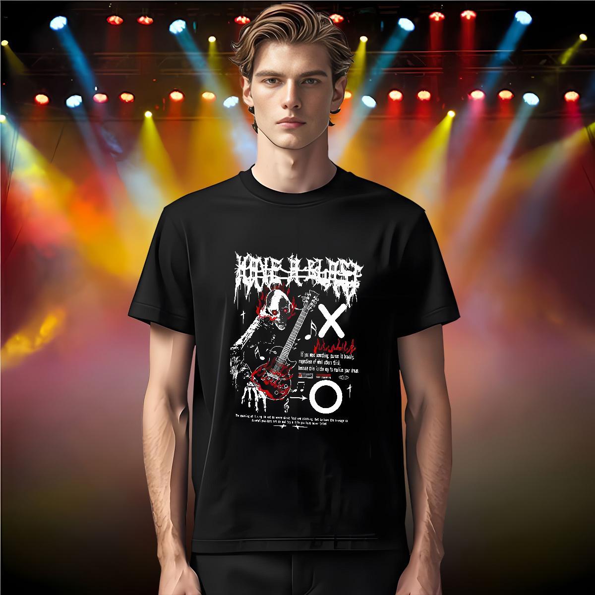 TOP Quality skull T Shirts Men Street wear Hip Hop Couples T Shirts 230g Pure Cotton 2024 DIY Breathable Crew Neck Custom Anime Tops Tees