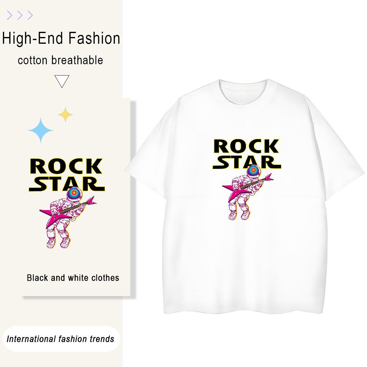 Wholesale Lady T shirt 230g Pure Cotton cosmonaut Sport T Shirts Women Breathable Soft Custom Printing Clothes