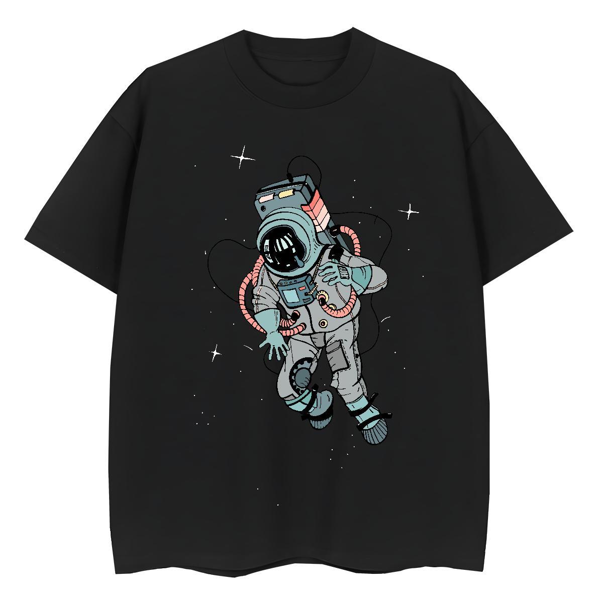 Brand Woman Tshirt 230g Cotton cosmonaut Hip Hop Women T Shirts O Neck Short Sleeves Custom Printing Tshirts