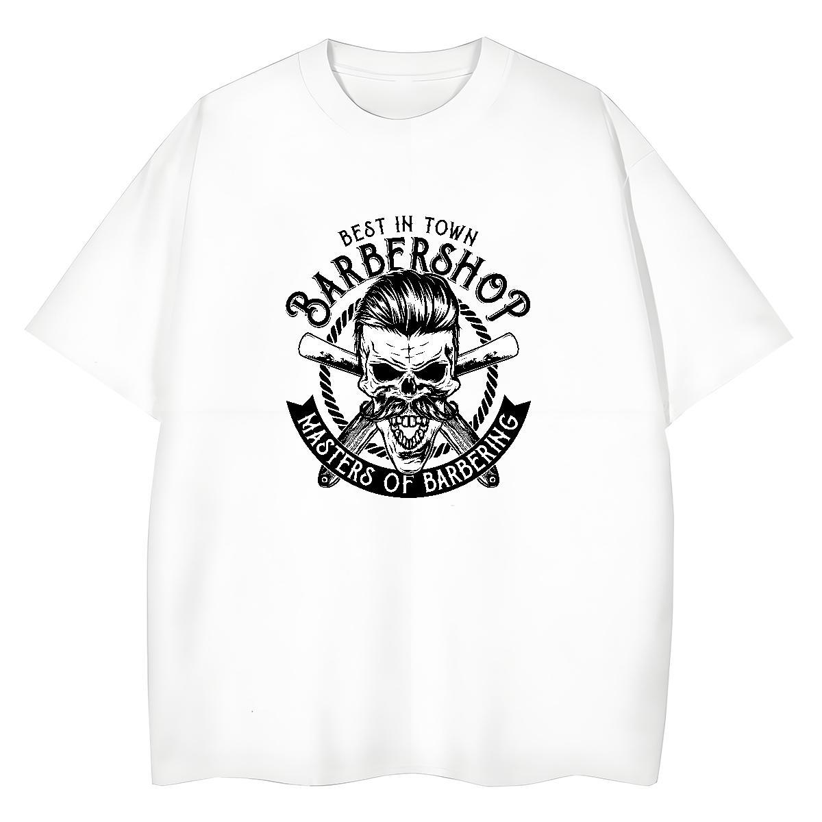 Casual New T-Shirts 230g 100% Cotton Short sleeve Soft Sports Casual skull Unisex Tshirts Loose fit Black Oversized Tops