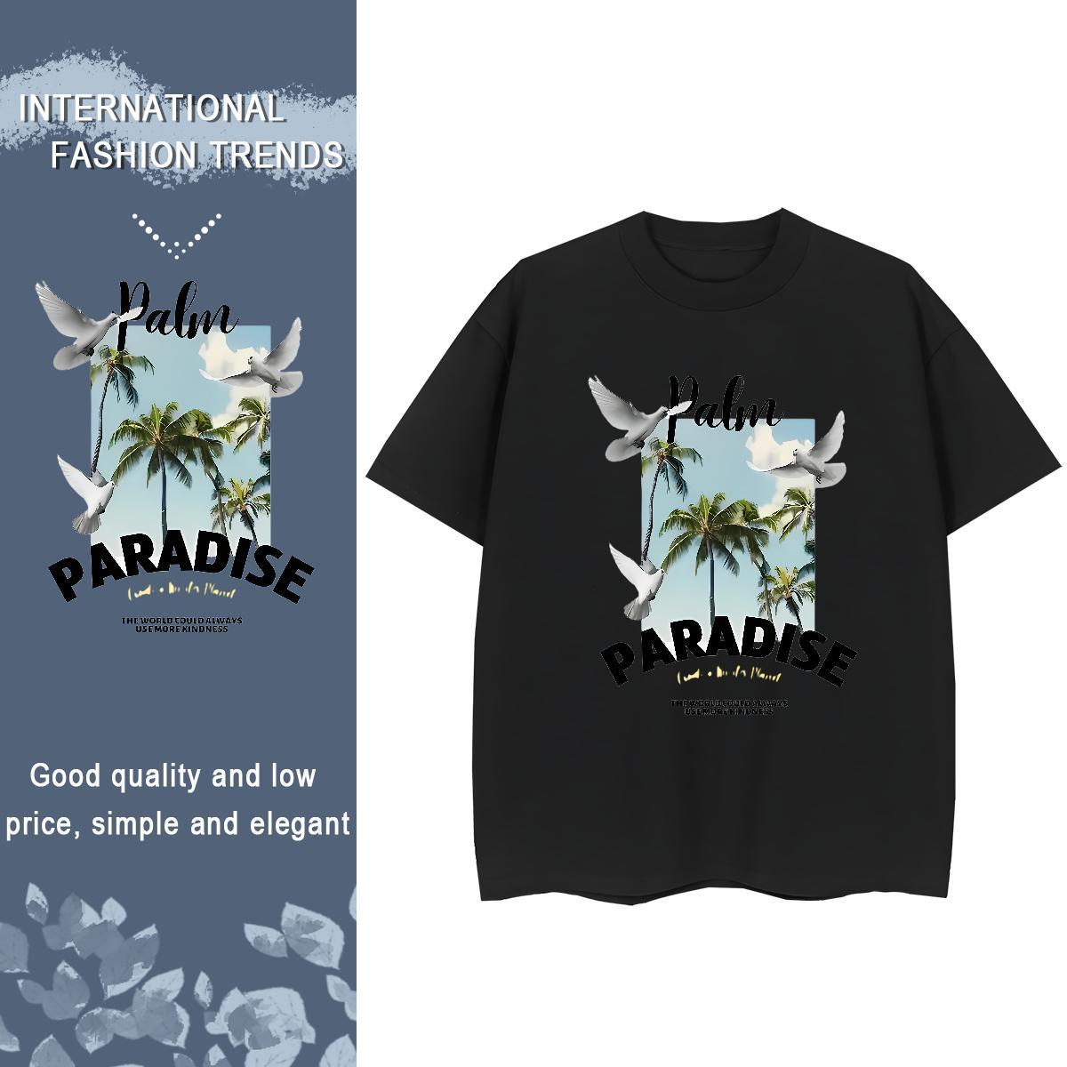DIY T Shirts Women Breathable Crew Neck 100% Cotton 230g Women Tshirts Custom Print Plus Size tree Sports Street Wear Soft Tees