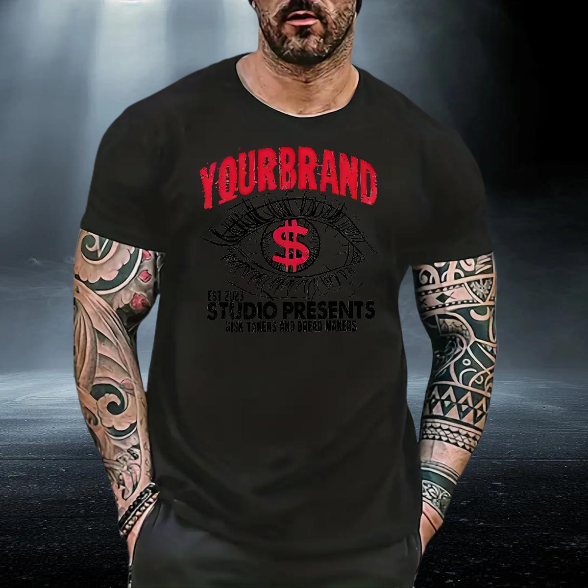 Wholesale Men Tops Tees Street 230g Cotton Cartoon Print Breathable Short Sleeve dollars Men T Shirts Free Shipping Polos