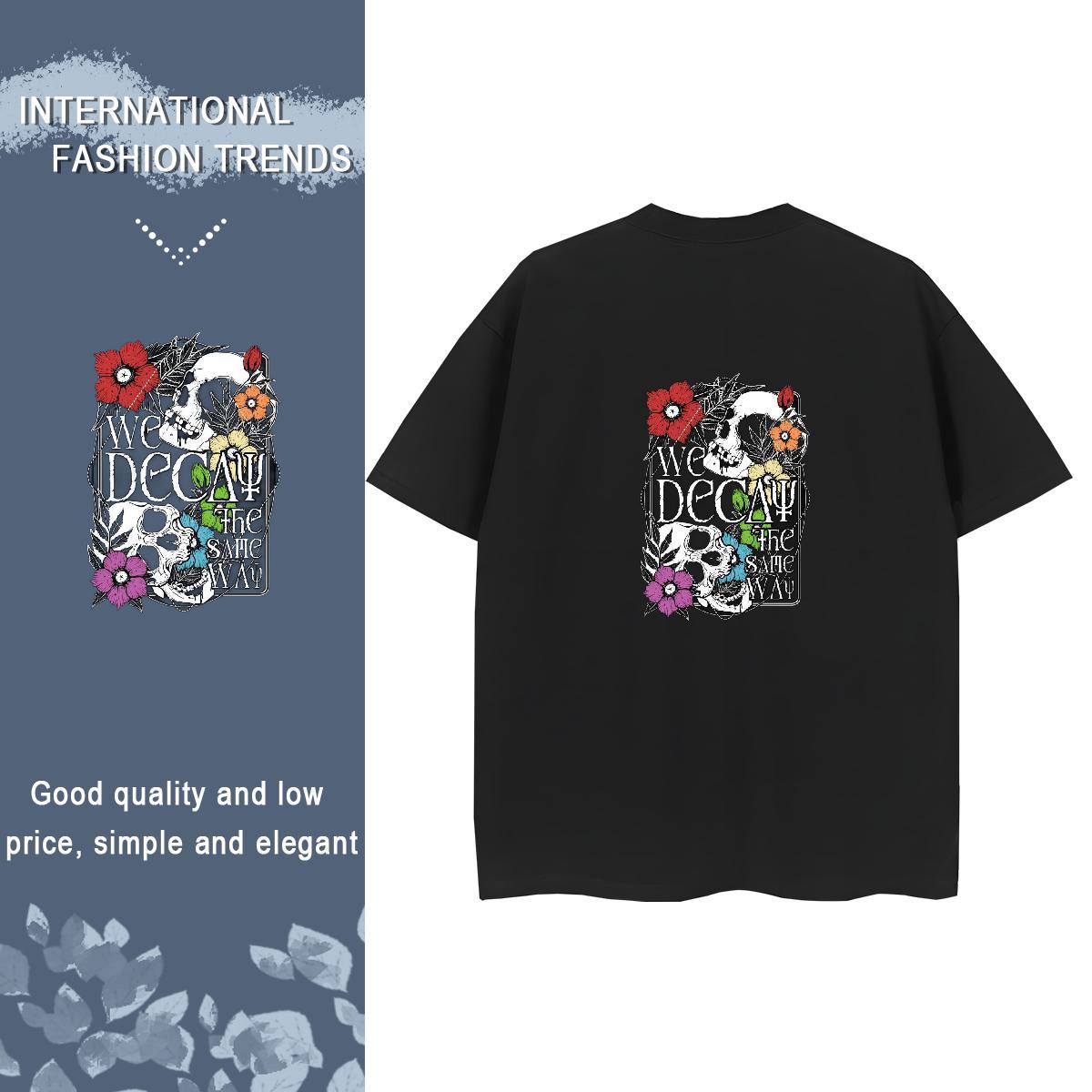 Custom Woman T Shirts 230g Cotton Breathable Short Sleeve Outdoor skull Women Tees 5A Custom Print Oversized Clothes Shirt