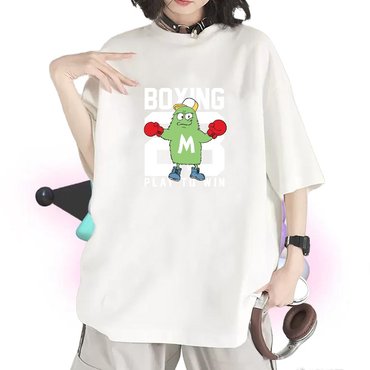 Female Woman Tshirt 230g Cotton role Sport T shirt Breathable Short Sleeve Black White Tops