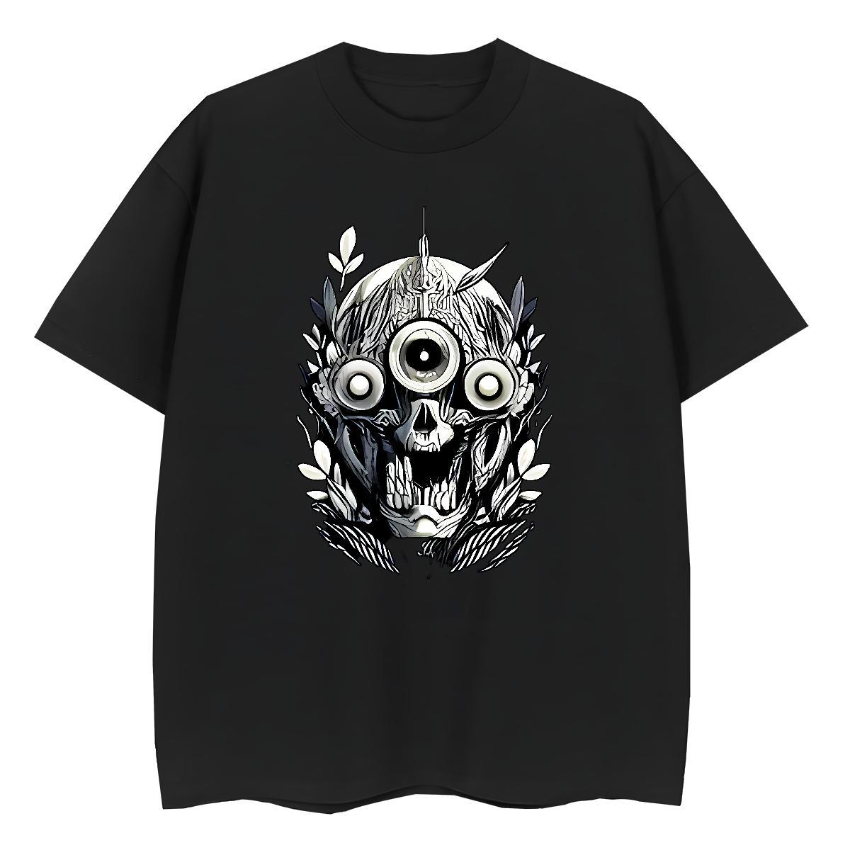 TOP Quality T-Shirts for Women 230g Pure Cotton Breathable Crew Neck Beach skull Lady T shirt Popular Custom Cartoon Top Shirts