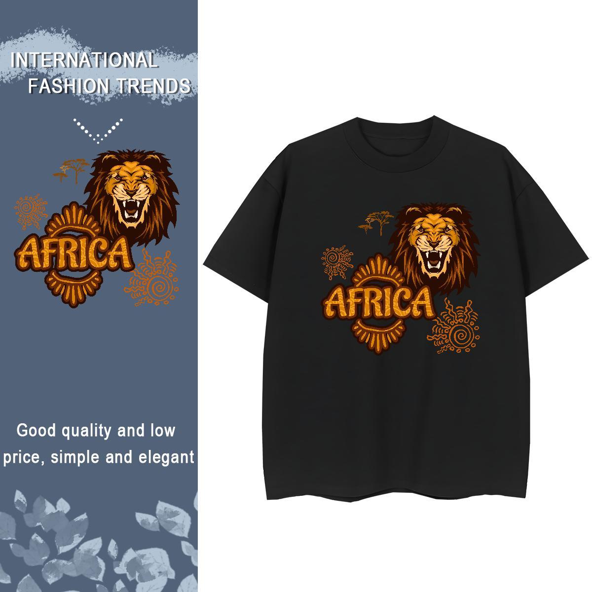 Designer Womens T Shirts Short sleeve Soft 100% Cotton 230g Womens Tshirts Cartoon Anime Africa lion Street Comfortable Clothes Shirt