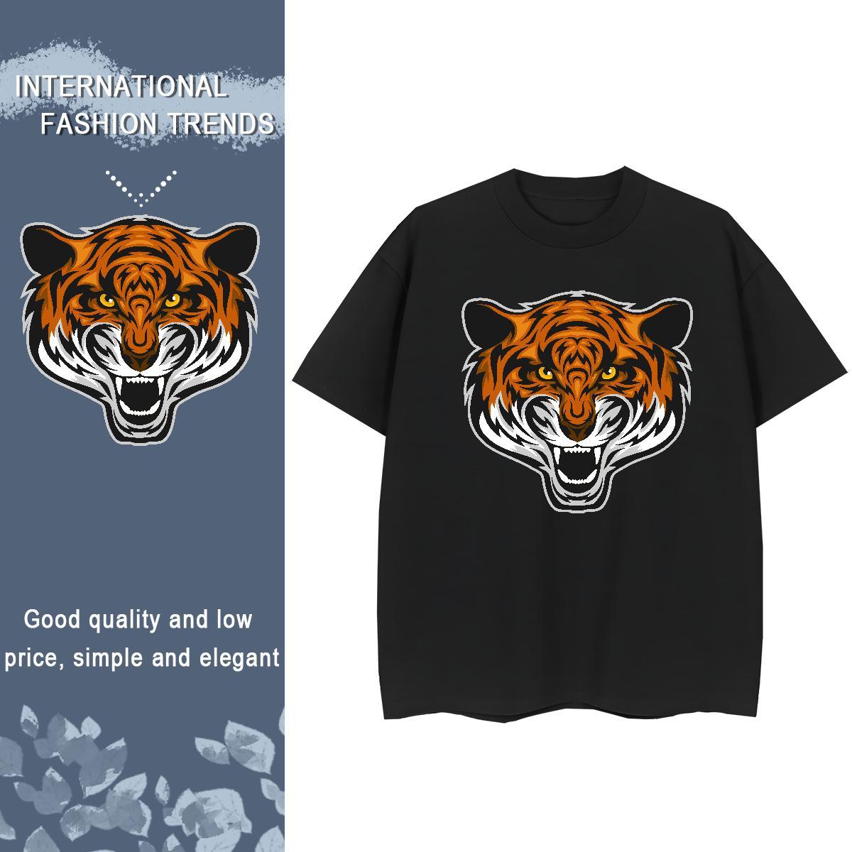 Casual New T shirt Comfortable 100% Cotton 230g Couples T Shirts Oversized L-4XL tiger Daily Outfit 5A Top Shirts