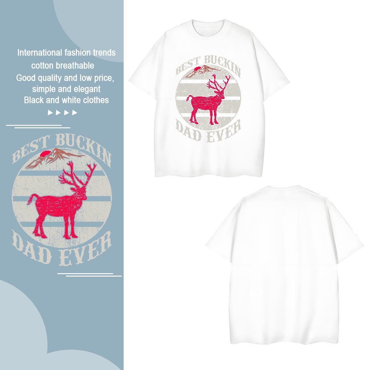 Classic deer T shirt Street wear Hip Hop Men Clothes T-Shirt 230g Pure Cotton Fashion New Short Sleeve O-Neck Customized Tees Shirts