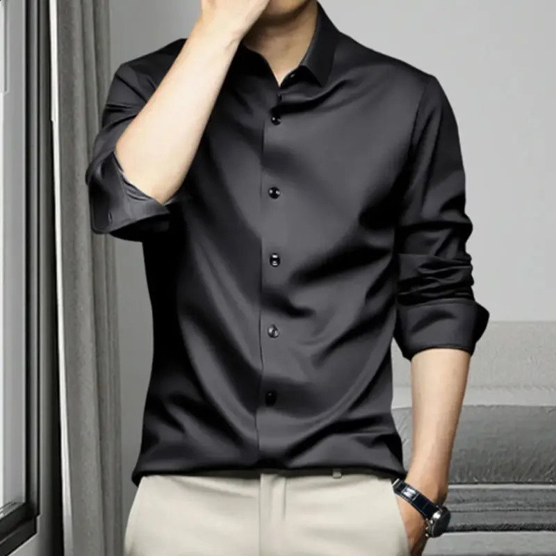 6XL large size long-sleeved shirt for men Anti-wrinkle non-ironing professional formal Business casual social high-end shirt 240822