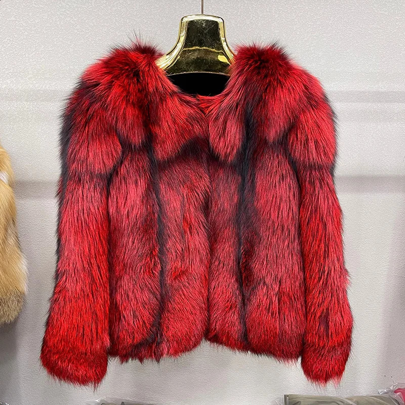 Winter Ladys Short Style Natural Fox Fur Jacket Thick Warm Real Fur Coat Women Outerwear Fashion Jacket 240821