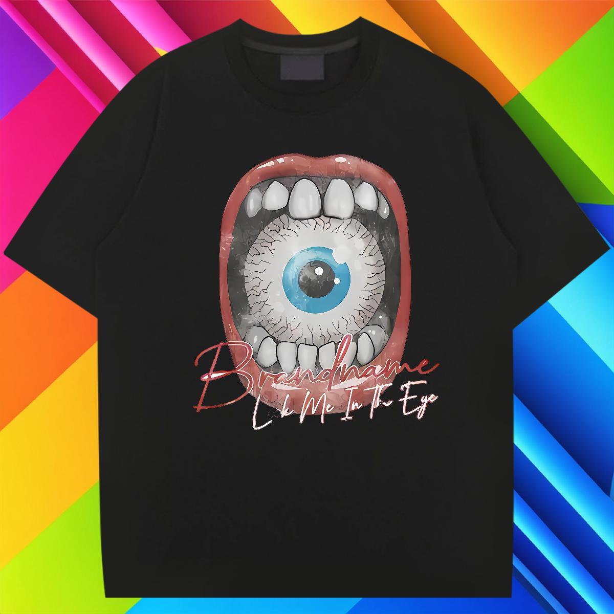 Free Shipping mouth T Shirts Men Outdoor Couples T Shirts 230g 100% Cotton 2024 Summer O Neck Short Sleeves Custom Printing Tees Shirts
