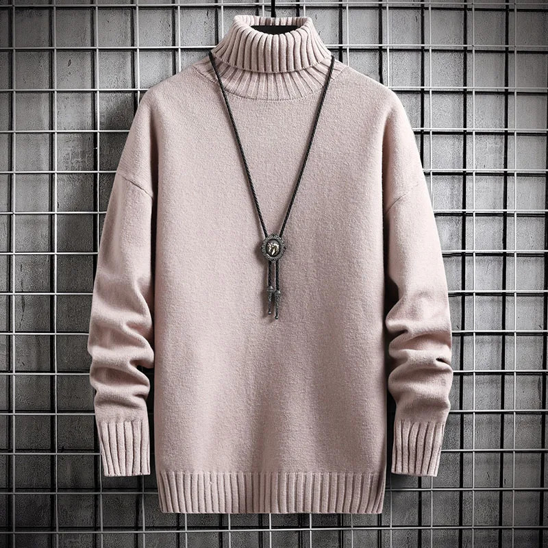 Winter Mens Turtleneck Cashmere Sweater Trend Plush Thickening Bottoming Sweater Solid Color Casual Fashion Male Warm Pullovers 240821