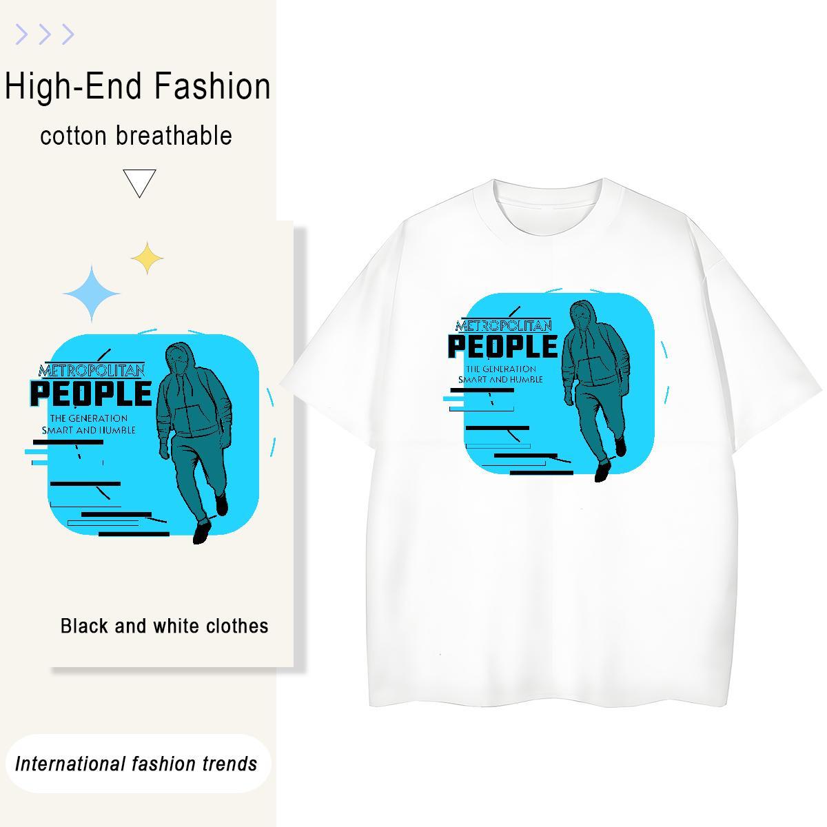 Comfortable Tshirt for Man Woman 230g Cotton painting Casual Women T Shirts Short sleeve Soft Black Oversized Clothes