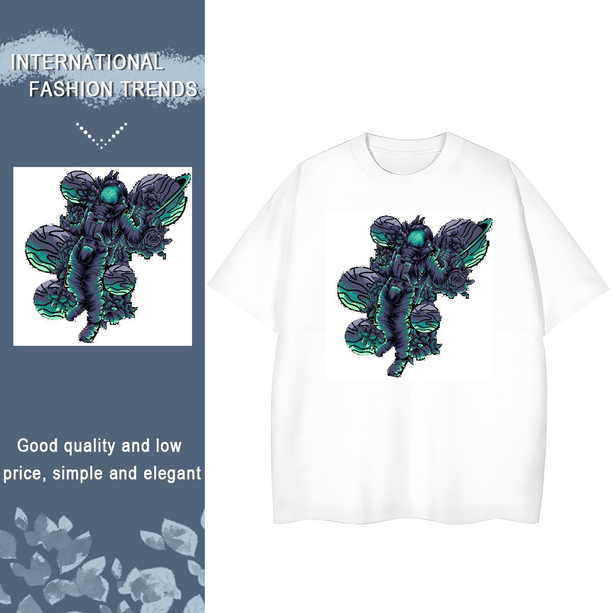 Unisex Women Tshirts 100% Cotton 230g spaceman Sports Casual T-Shirts Crew Neck Breathable Plus Size Custom Clothings