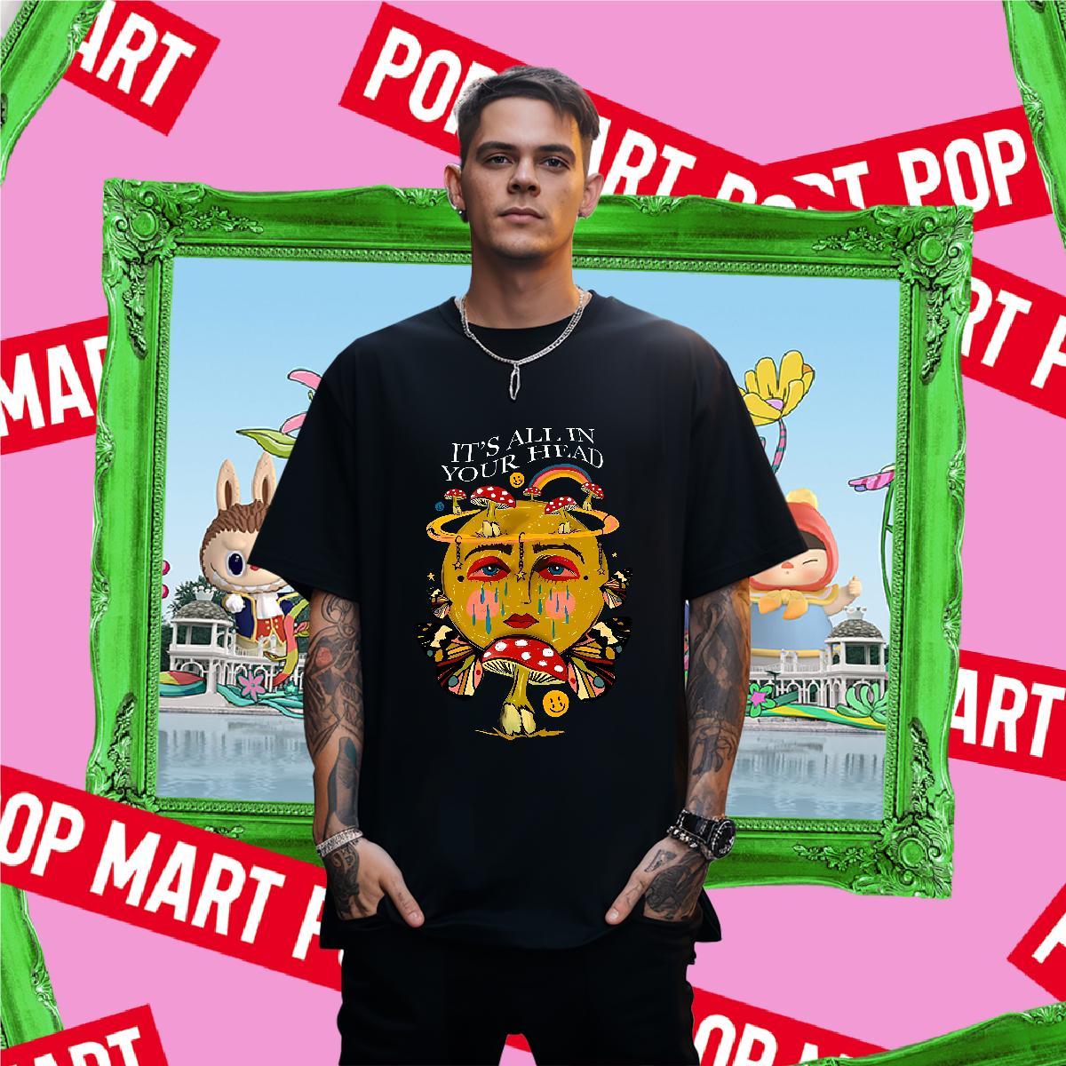 DIY Customized mushroom Couples T Shirts 230g Cotton Man T Shirts Custom Printing Anime Printing Street Breathable Soft Classic Polos