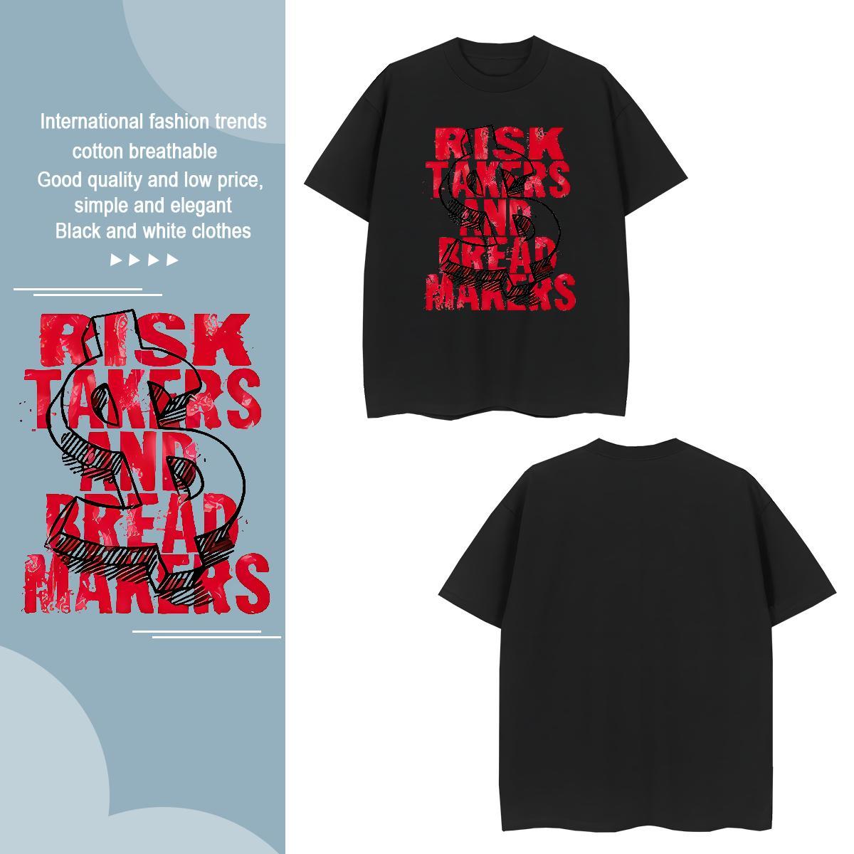 Free Shipping money T-Shirts for Men Summer Casual Men Tops Tees 230g Pure Cotton DIY Round Neck Short Sleeve DIY Anime Clothings