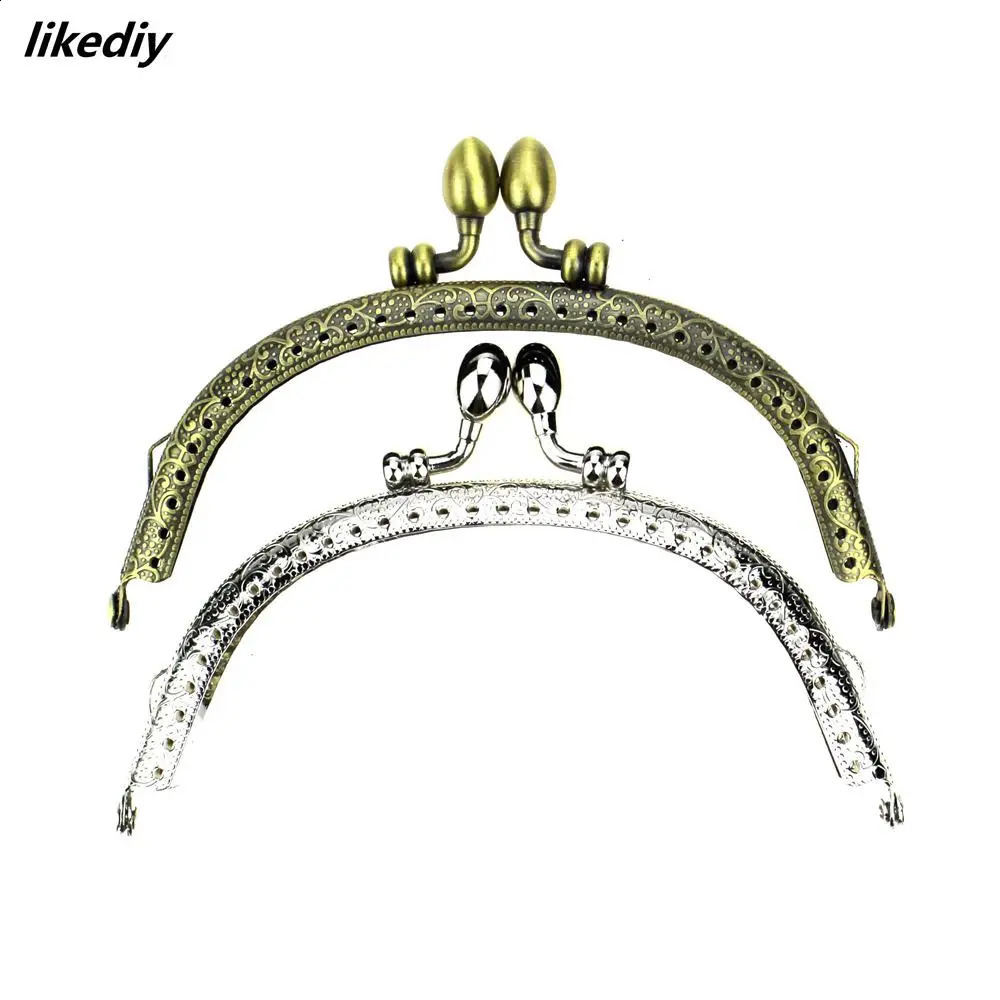 10 pieces/batch 12.5cm antique bronze silver arch metal wallet frame kiss lock bag handle used for DIY handbag accessories 240821