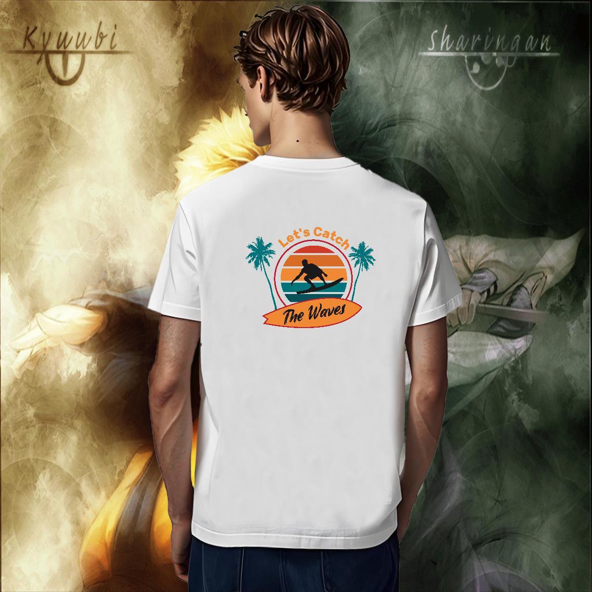 Loose Tshirt for Man Woman Sports Casual 100% Cotton 230g Graphic O Neck Short Sleeves wave T-Shirts New Clothes