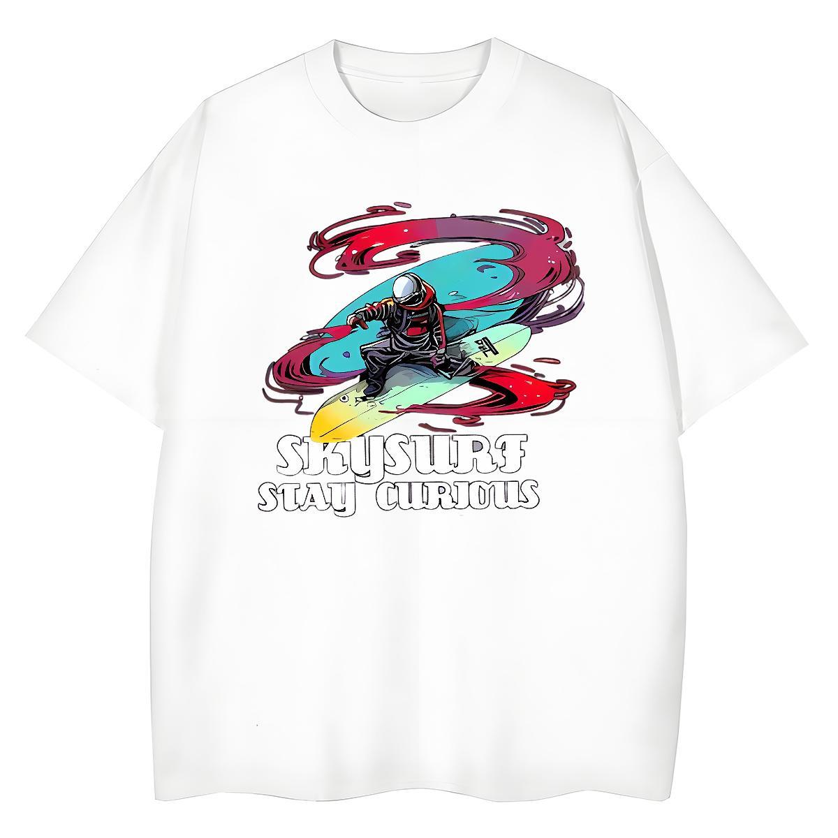Brand Womens T Shirts Round Neck Short Sleeve 230g Pure Cotton Unisex Tshirts DIY Anime Printed person Daily Outfit Loose Wear