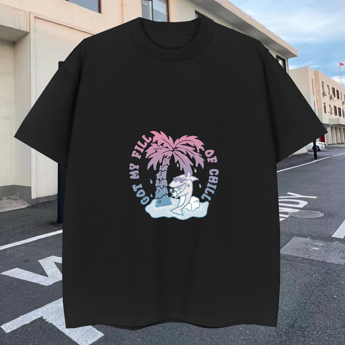 Loose Tshirt for Man Woman Hip Hop Street 230g Pure Cotton DIY Logo Oversized Breathable Crew Neck beach T-Shirts 2024 New Tops Shirt