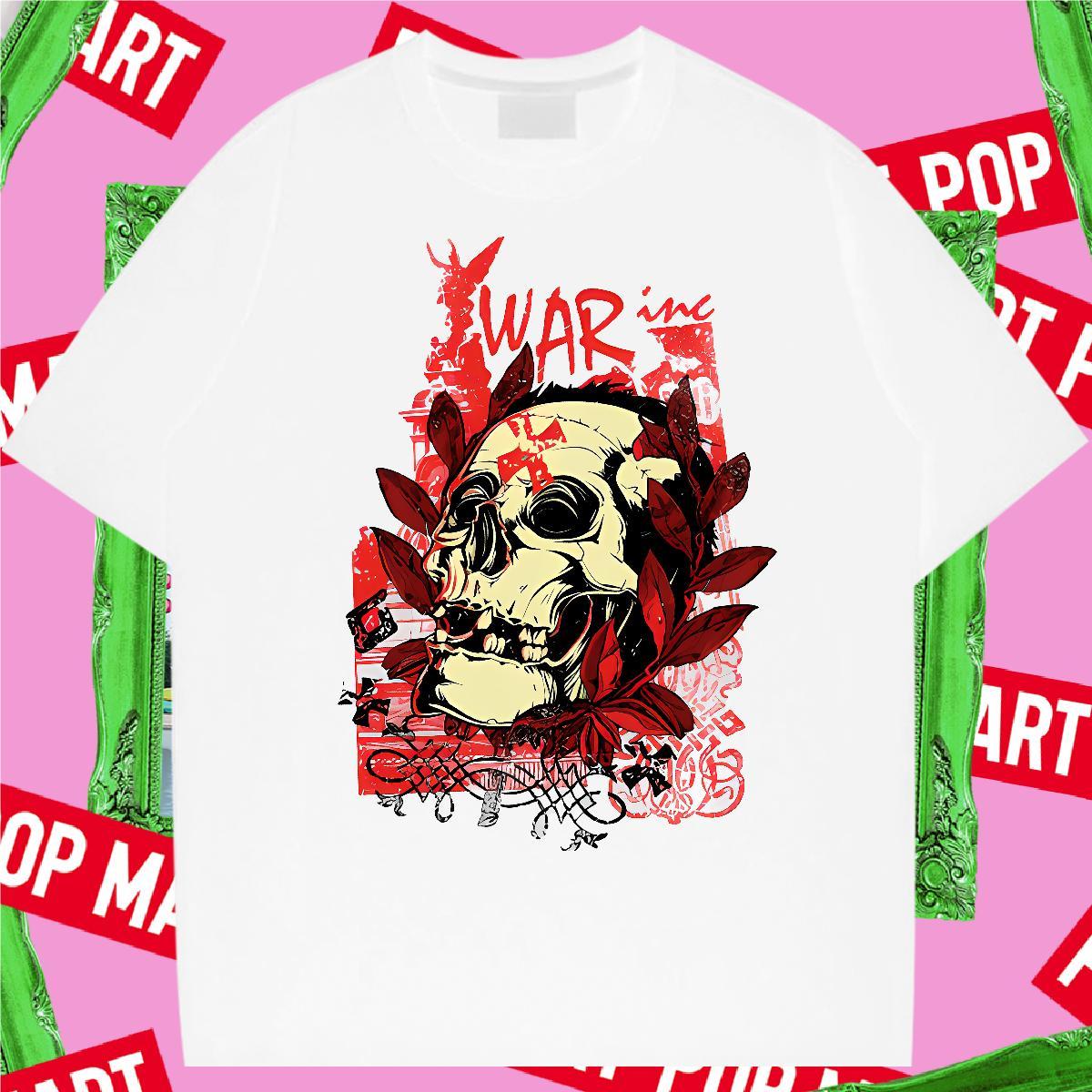 Fashion New Spring Summer Tshirts skull Breathable Short Sleeve 100% Cotton 230g Mens T Shirts Soft DIY Printed Clothes