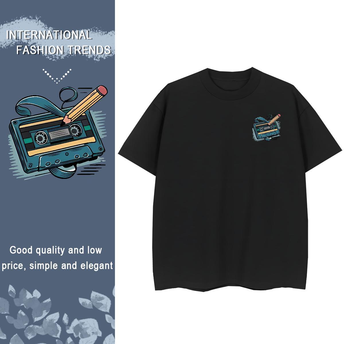 Wholesale radio Men T Shirts Daily Wear Men Clothes T-Shirt 230g Cotton New Designer Pure Cotton Asian Size Tops Shirt