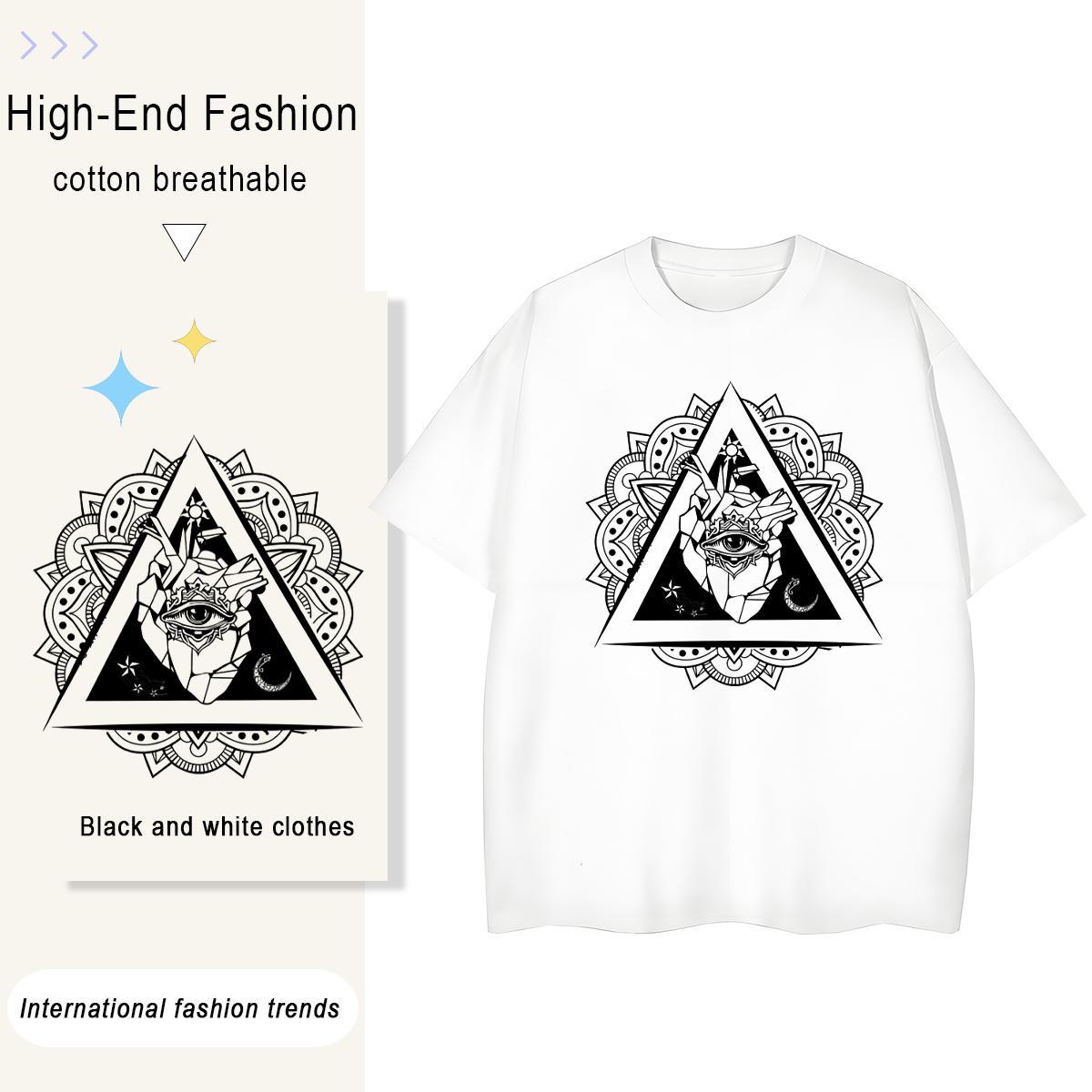 Classic T-Shirts 230g Cotton Comfortable Daily Outfit eye of the devil Womens Tshirts Designer Customized Print Clothes Shirt